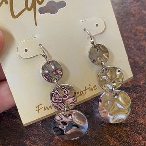 Erica Lyons Silver Earrings Disk Dangle artisan g5